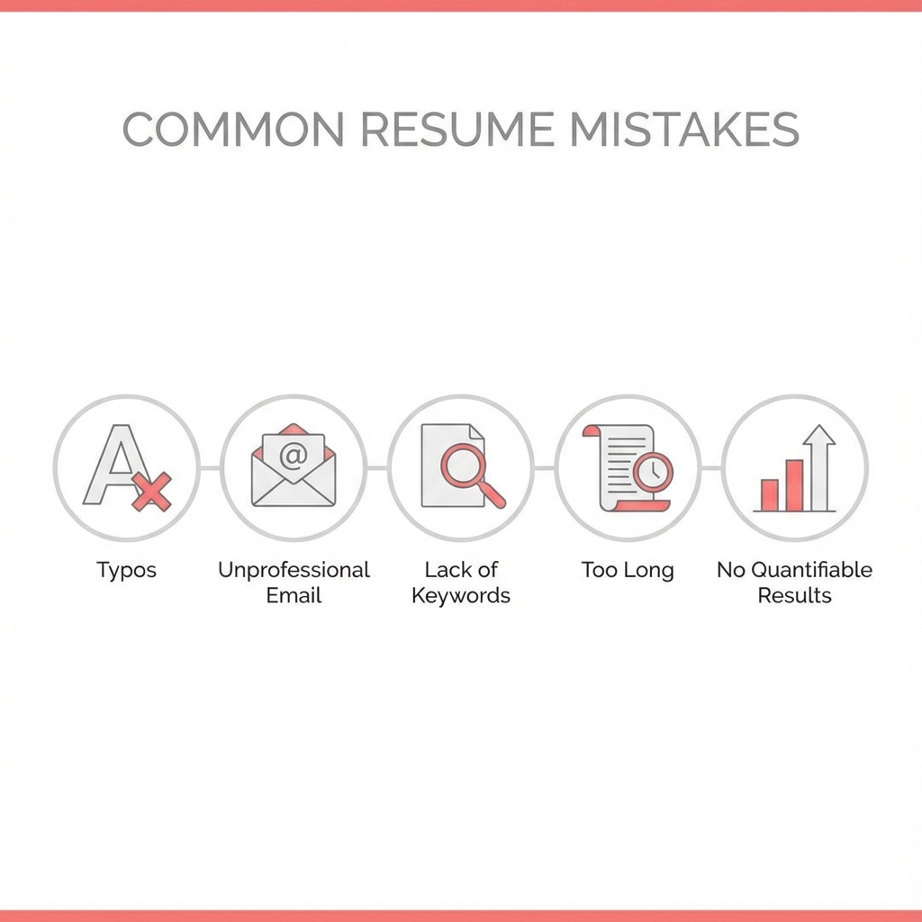 Common Resume Mistakes for ATS - List of errors that cause resumes to be rejected by automated systems, like typos and graphics.